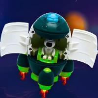 Foguete Espacial Infantil Com Astronauta Brinquedo - Verde - 2