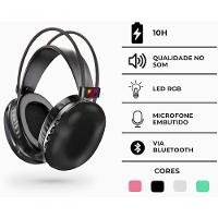 Fone De Ouvido Sem Fio Bluetooth V5.3 Com Led Preto - 5