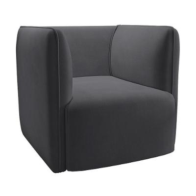 Poltrona Laguna Veludo Grafite Pés Plástico Preto - D'rossi