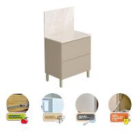 Balcão Para Cozinha Ambiente Art Vanilla Com Tampo Painel 80cm Travertino - Kits Paraná - 2