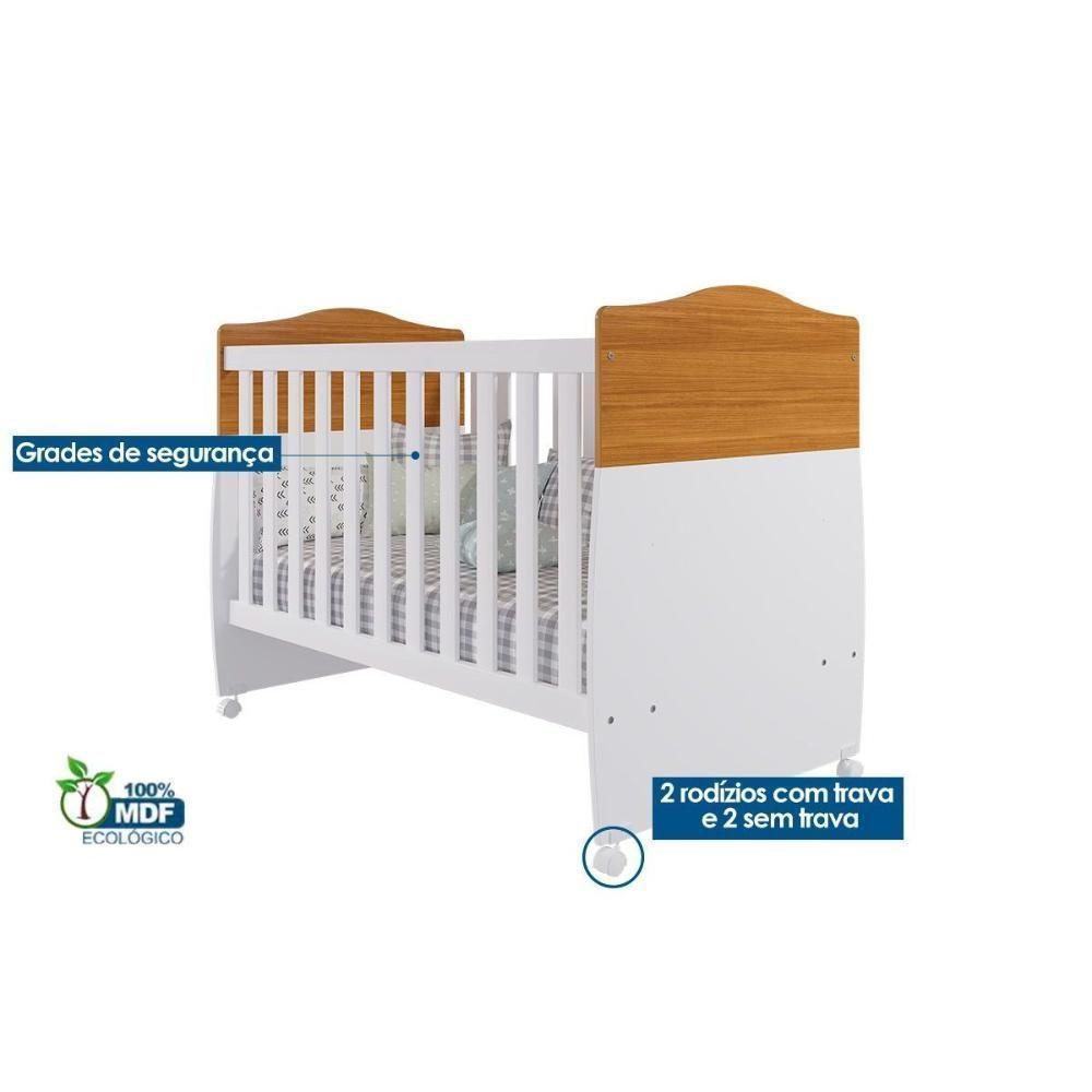 Berço Infantil Conforto 2 em 1 Nature/Branco - Permóbili Baby - 8