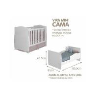 Berço Infantil Conforto 2 em 1 Nature/Branco - Permóbili Baby - 3
