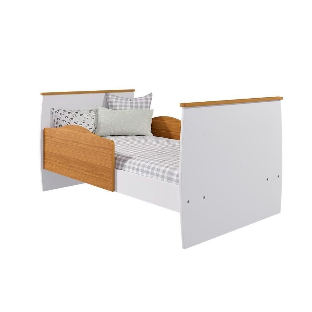 Berço / Mini Cama Infantil Conforto 2 em 1 Nature/Branco - Permóbili Baby - 5