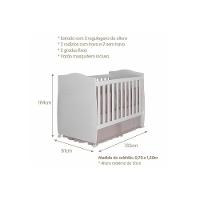 Berço / Mini Cama Infantil Conforto 2 em 1 Nature/Branco - Permóbili Baby