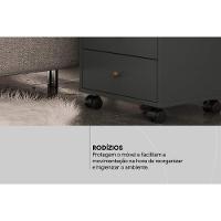 Mesa Cabeceira Presence Com 4 Gavetas Amendola Touch Grafito Demóbile - 5