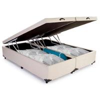 Cama Box Baú Casal Bipartido Sintético Sereneprime Branco 138x188x44. - 3