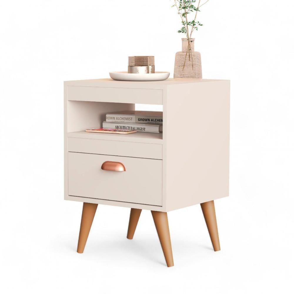 Kit 02 Mesas De Cabeceira Flex Sal Off White E Ypê Sal - 3