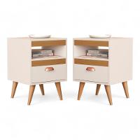 Kit 02 Mesas De Cabeceira Flex Sal Off White E Ypê Sal - 5