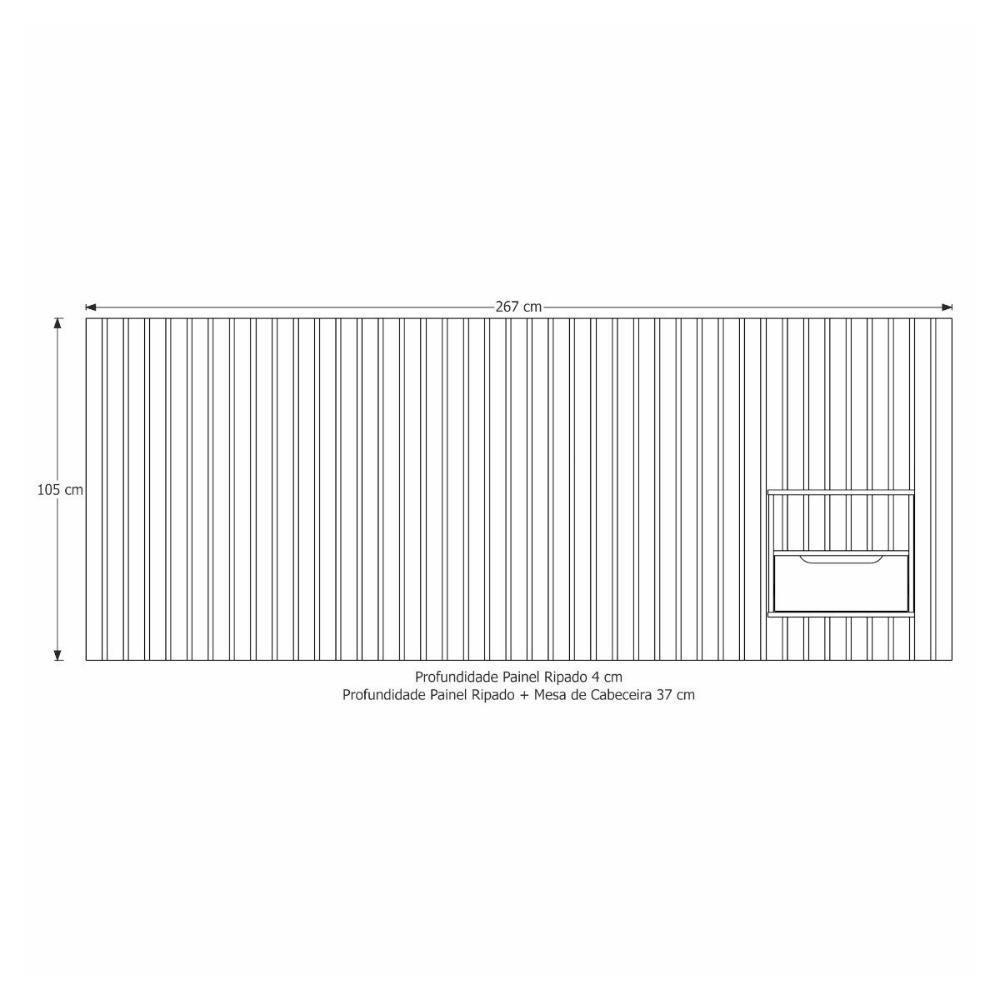 Cabeceira King Maracá Com 01 Mesa De Cabeceira Jb Móveis - 3