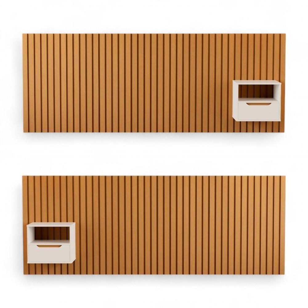 Cabeceira King Maracá Com 01 Mesa De Cabeceira Jb Móveis - 4