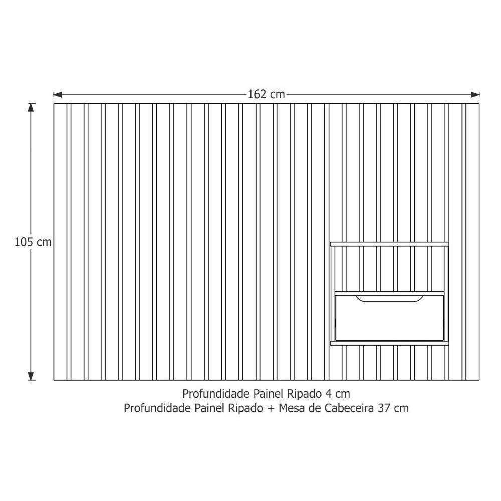 Cabeceira Solteiro Maracá Com 01 Mesa De Cabeceira E Led Jb - 3