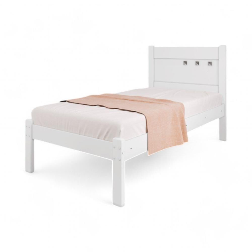 Cama Solteiro Sofisticada Berli Branca E Rosa Com Colchão - 4