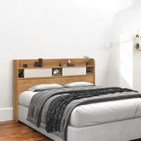 Cabeceira Com Prateleiras Nyce Casal Freijó E Off White - 1