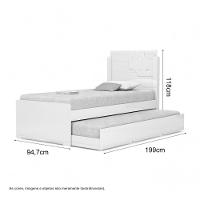 Cama Bibox Solteiro Com Aplique Colônia Branca - 2