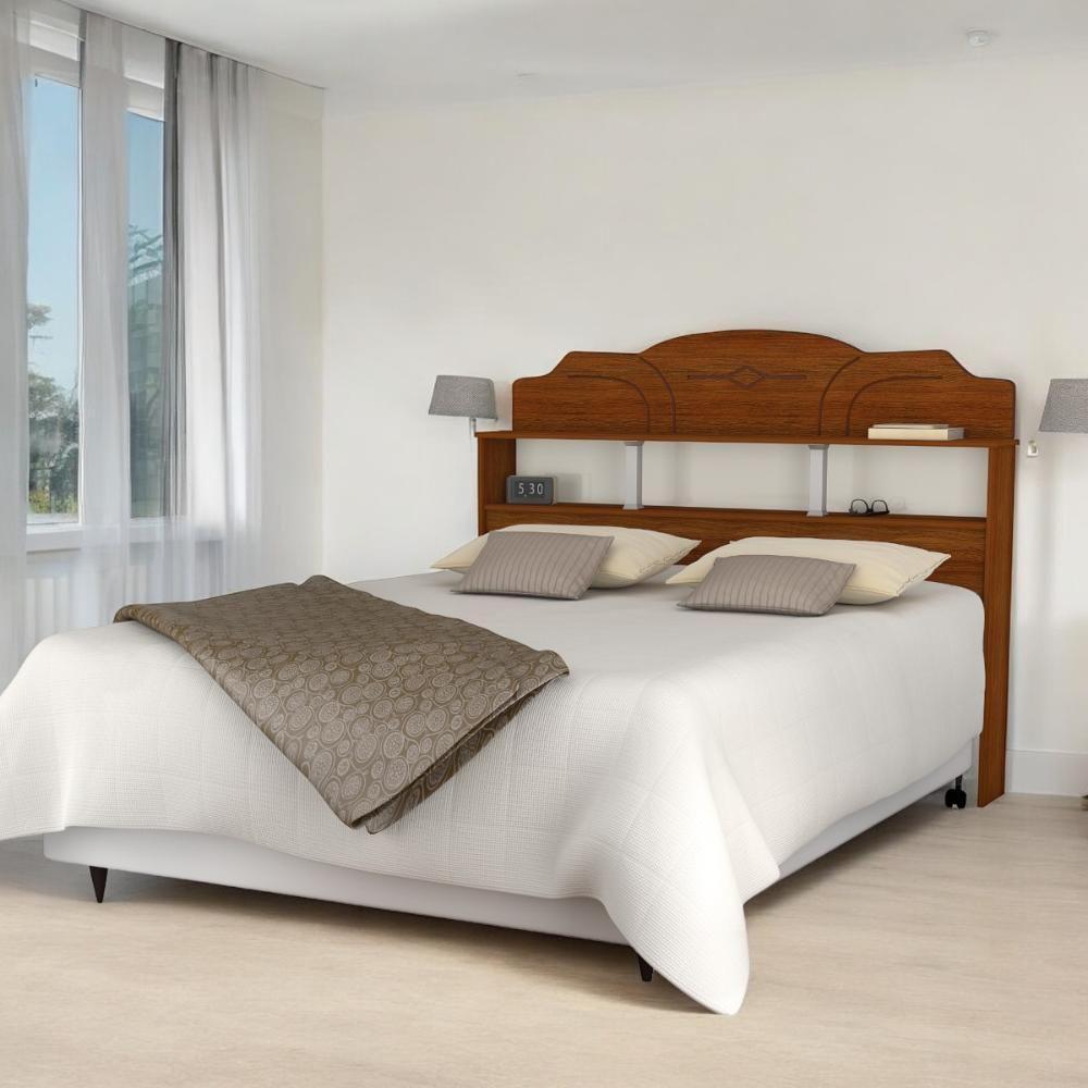 Cabeceira Com Prateleira Harmonia Queen Cinamomo E Off - 1