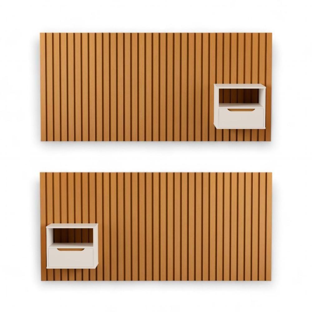 Cabeceira Casal-queen Maracá Com 01 Mesa De Cabeceira Jb - 4