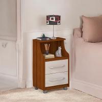 Mesa De Cabeceira Com 02 Gavetas Quebéc Cinamomo E Off - 1