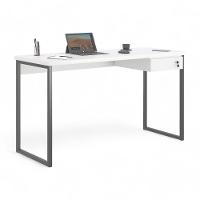 Mesa Home Office Escrivaninha Shine 1,36 Branco Com Gaveteiro - 3