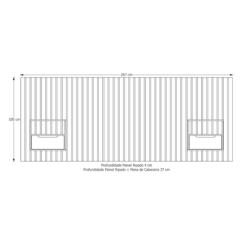 Cabeceira Casal-queen Maracá Com 2 Mesas De Cabeceira Jb - 3