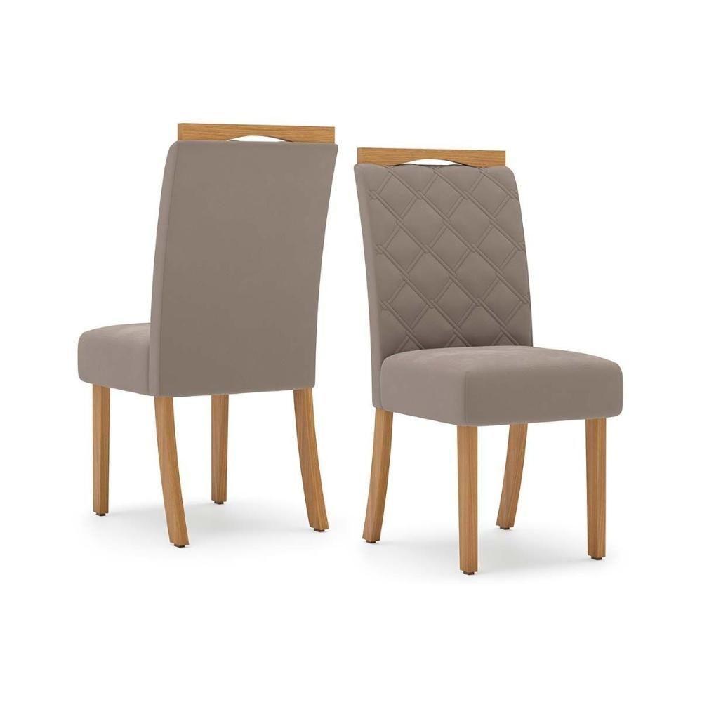 Sala de Jantar Completa Lins c/ Tampo Madeirado c/ Vidro 160x90cm e 6 Cadeiras Bella Nature/Marrom Amêndoa - Henn - 7