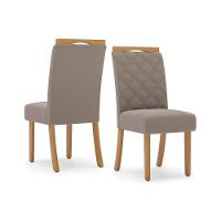 Sala de Jantar Completa Lins c/ Tampo Madeirado c/ Vidro 160x90cm e 6 Cadeiras Bella Nature/Marrom Amêndoa - Henn - 7