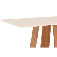 Sala de Jantar Completa Lins c/ Tampo Madeirado Reto 160x90cm e 6 Cadeiras Malu Nature/Marrom Amêndoa - Henn