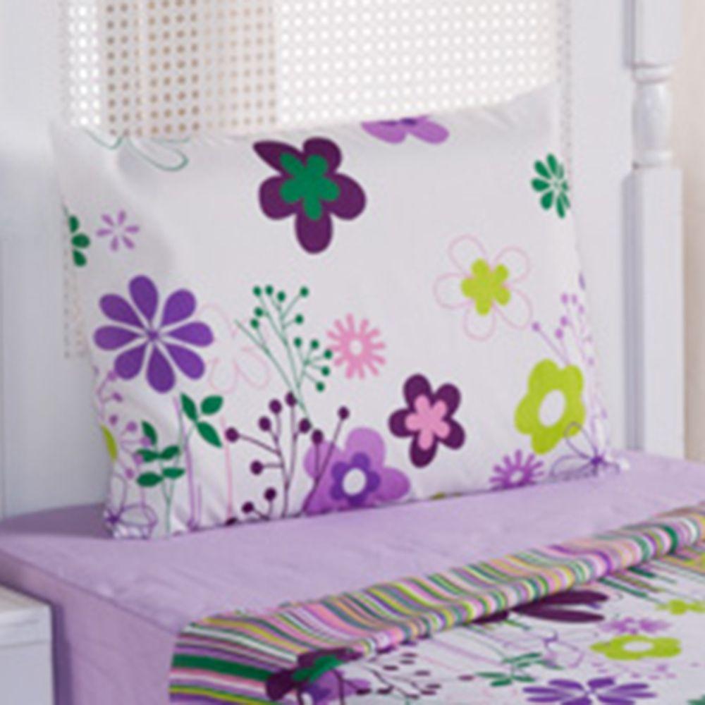 Kit Coordenado Cobre Leito Com Lençol Solteiro Alegria Lilás - 3