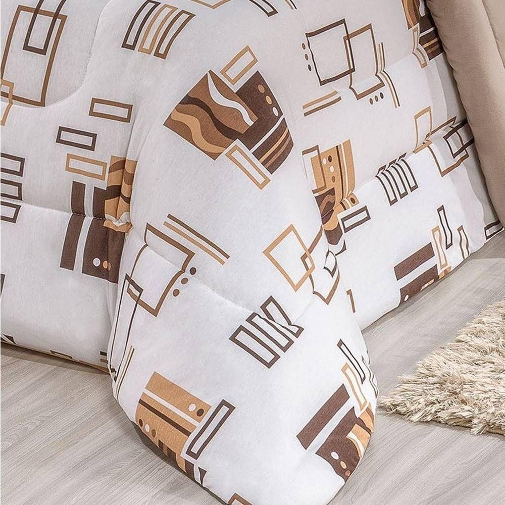 Edredom Dupla Face Queen Quality 01 Peça - Avelã - 4