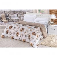 Edredom Dupla Face Queen Quality 01 Peça - Avelã - 1