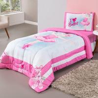 Kit Edredom + Lençol Plush Fofinho Infantil Dupla Face Dream 3 Peças Solteiro - Bailarina - 4
