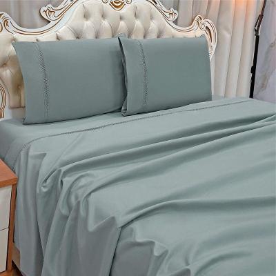 Jogo De Cama Lençol Stella Casal 4 Peças Percal 300 Fios Ponto Infinito Macio - Cinza Chumbo