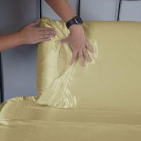 Jogo De Lençol Arya Queen 4 Peças Cetim Charmousse Brilhante Macio - Dourado - 3