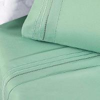 Jogo De Lençol Aria Queen 4 Peças Micropercal 200 Fios Suave Detalhe Bordado - Salvia Verde - 3