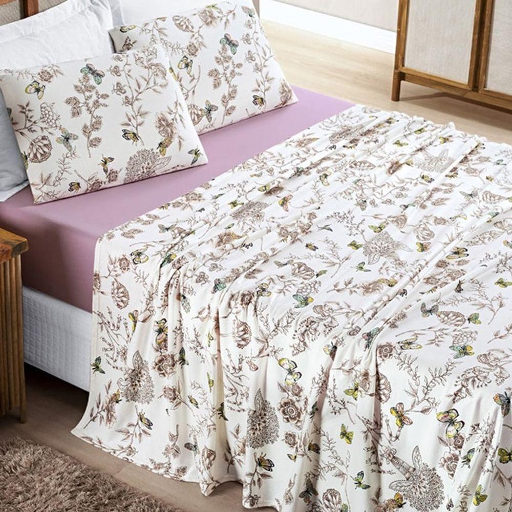 Jogo Lençol Queen Malha Milly 4 Pçs Butter - 1