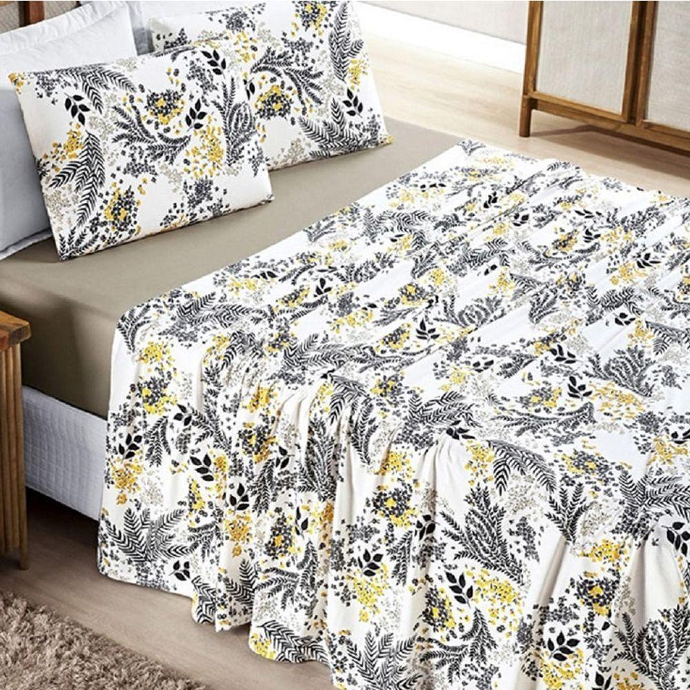 Jogo Lençol Casal Malha Milly 4 Pçs Bloss - 1