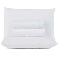 Jogo De Lençol Lidian Liso Queen 4 Peças Hiperpercal Peletizado 180 Fios - Branco - 1