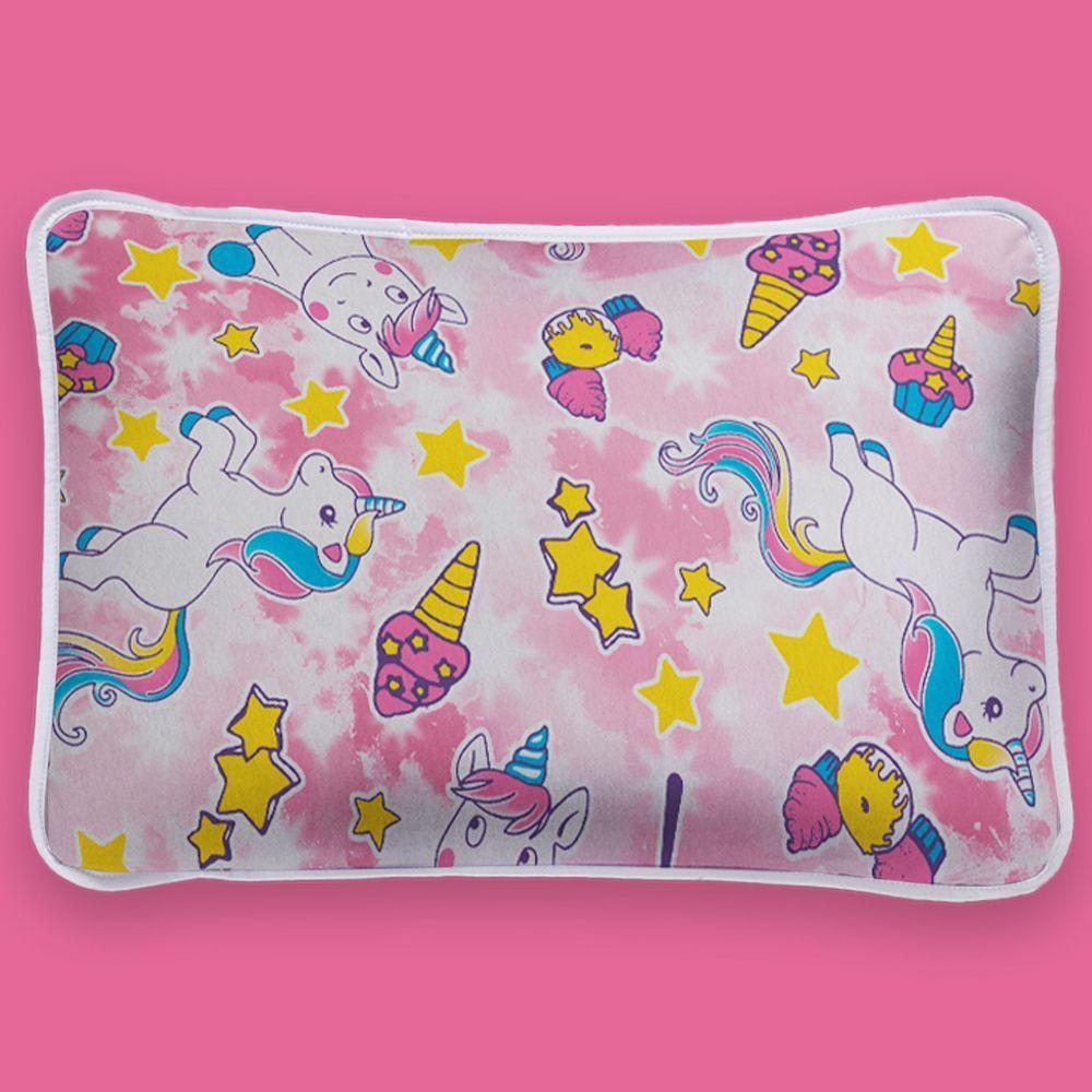 Jogo De Lençol Alegria Solteiro 2 Peças Infantil Estampado Malha 100% Algodão - Unicórnio Rosa - 2