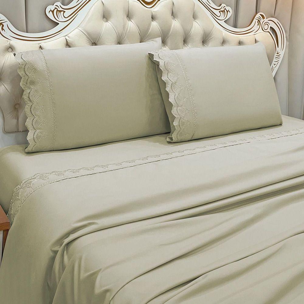 Jogo De Cama Lençol Queen Supremo Micropercal 300 Fios - Fendi - 4