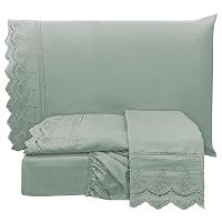 Jogo De Cama Lençol Queen Supremo Micropercal 300 Fios - Chumbo - 1