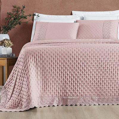 Cobre Leito Queen Cherry Laise Micropercal 200fios 3pç Rosa
