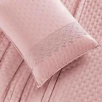 Kit Cobre Leito Colcha Nobre Casal Queen 3 Peças Micropercal 200 Fios Matelado - Sal Rosa - 2