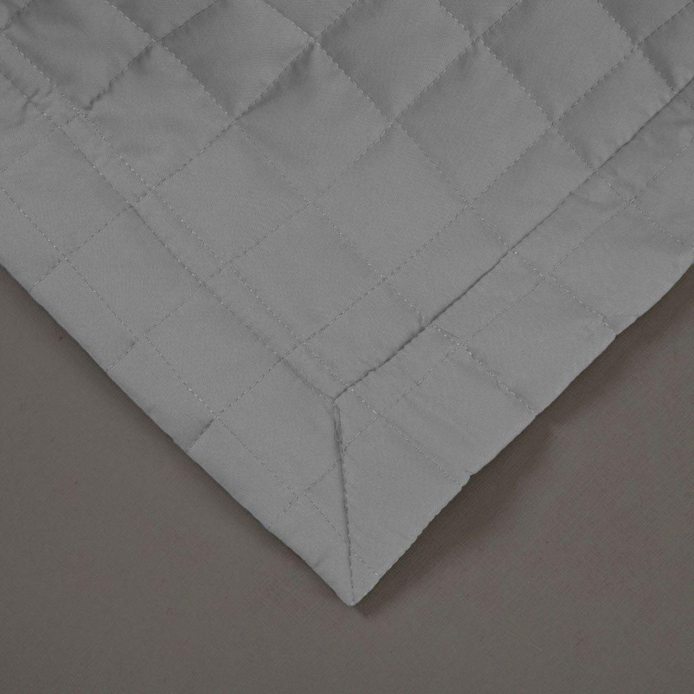 Kit Cobre Leito Colcha Unique Casal Padrão 3 Peças Matelado Percal 300 Fios - Cinza - 3