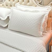 Kit Cobre Leito Colcha Alvorada Queen 3 Peças Percal 300 Fios Clássico - Branco - 2