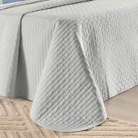 Kit Cobre Leito Colcha Quality King 3 Peças Percale 200 Fios Bordado - Cinza - 5