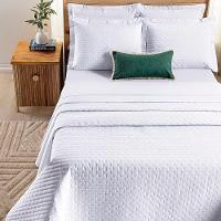 Kit Cobre Leito Colcha Quality Casal 3 Peças Percale 200 Fios Bordado - Branco - 2