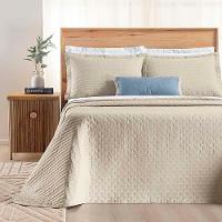 Kit Cobre Leito Colcha Quality Casal 3 Peças Percale 200 Fios Bordado - Cáqui - 6