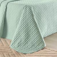 Kit Cobre Leito Colcha Quality King 3 Peças Percale 200 Fios Bordado - Verde Menta - 5