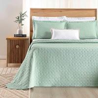 Kit Cobre Leito Colcha Quality King 3 Peças Percale 200 Fios Bordado - Verde Menta - 6