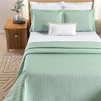 Kit Cobre Leito Colcha Quality Queen 3 Peças Percale 200 Fios Bordado - Verde Menta - 6