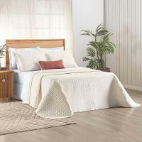 Kit Cobre Leito Colcha Quality Casal 3 Peças Percale 200 Fios Bordado - Palha - 3